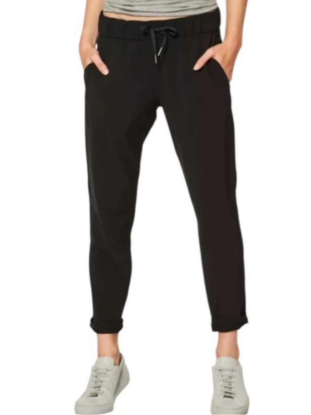 Lululemon On The Fly High Rise Athletic Casual Pant Woven 28” Black Size 2
